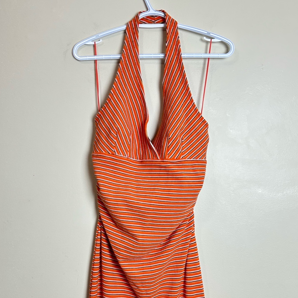 Pilcro High Tide Halter Slim Midi Dress - Picture 3 of 11